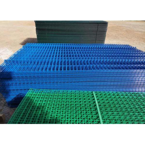 50x100mm Square Post Steel Wire Mesh Fence Welded Blue Powder Spraying