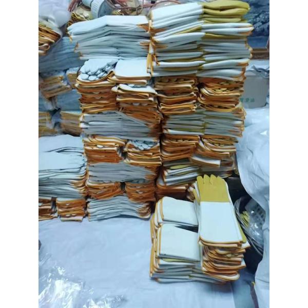 Желтые перчатки PU для пчеловодства с белыми перчатками безопасности пчеловодства рукава ткани с длинным тумаком