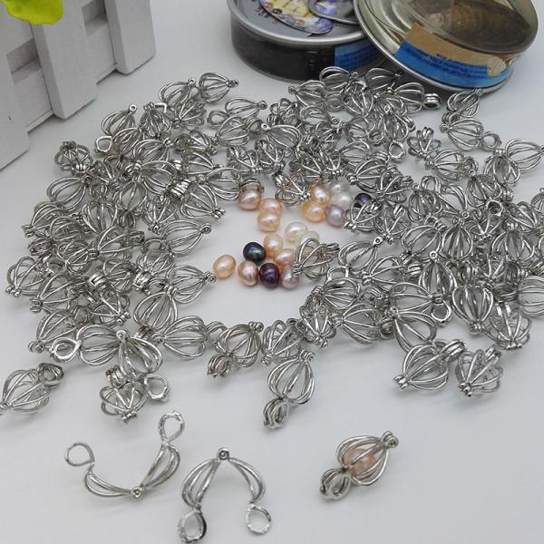 Love and Wish Pearl Cage Pendant Jewelry Making Essential Oil Diffuser DIY Hollow Pendant