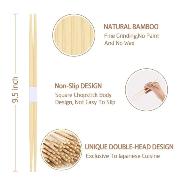 Eco-friendly Natural Healthy Custom Printed Bamboo Chopsticks for Sushi Restaurant TWINS