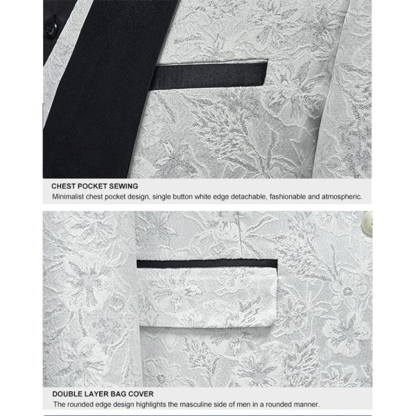 Men's Autumn Printed Stage Dress Groom's Suit with Large Size and Breathable Fabric