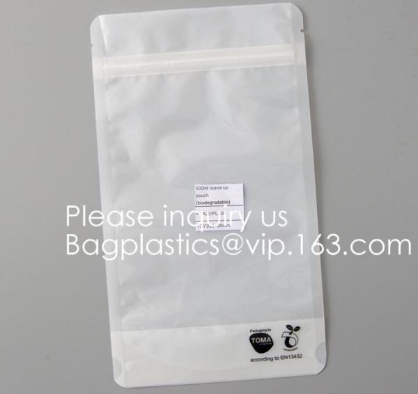 BIODEGRADABLE COMPOSTABLE, PLA, CORN STARCH PLA Stand Up Pouch Zipper Bag , Zipper Bag For Food, ECO FIRNEDLY, GREEN PAC