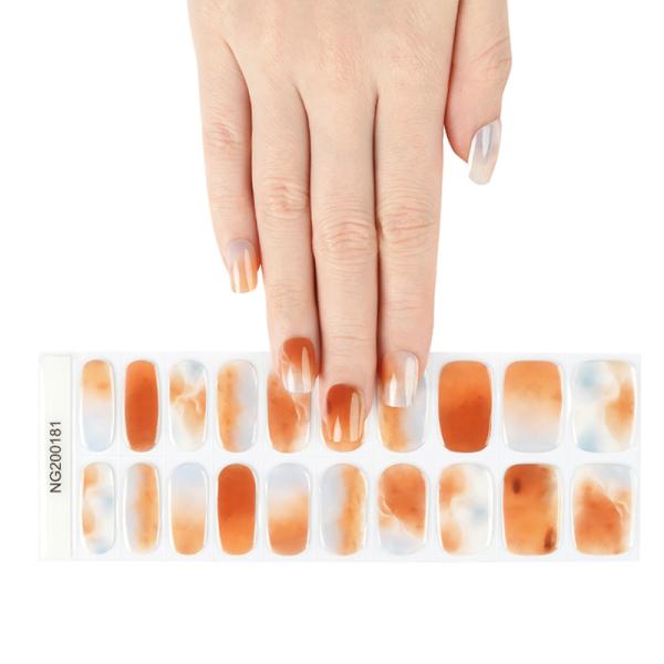 Hot sale Spring flower design halal gel nail polish stickers cat eye uv gel wraps Waterproof DIY polish strips