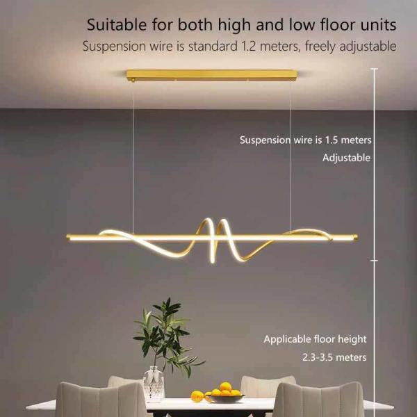 Simple Modern LED Pendant Light Creative Twist LED Strip Light Hanging Chandelier Lights
