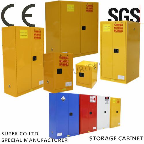 Single Door Red Heavy Duty Steel Flammable Liquid Chemical Storage Cabinets With Doors / 1 Shelf