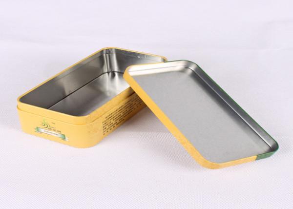 Silver Empty Rectangle Printed Tin Boxes 0.23mm Steel Metal Tinplate Food Packing