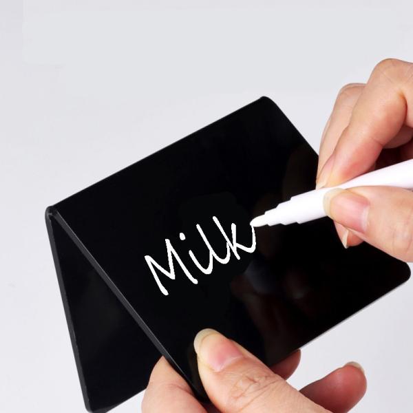 Food Mini Acrylic Sign Holder PVC Small Black Chalk Boards Customizable