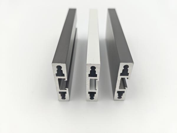 Silver Powder Coated Aluminum Profiles 6000 Series Aluminium Door Extrusion Profile