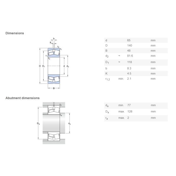 22313 Nsk Spherical Roller Bearing 65 X 140 X 48 MM High Speed Low Noise