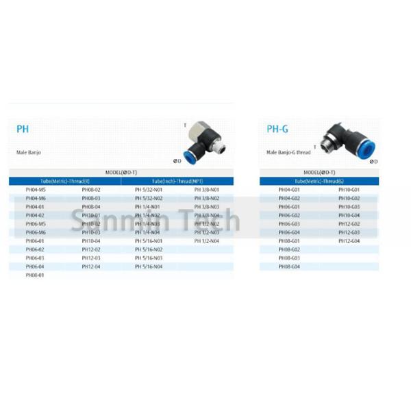 PH Plastic Pneumatic And Tube Air Compressor Hose Male Banjo Fitting Sanmin