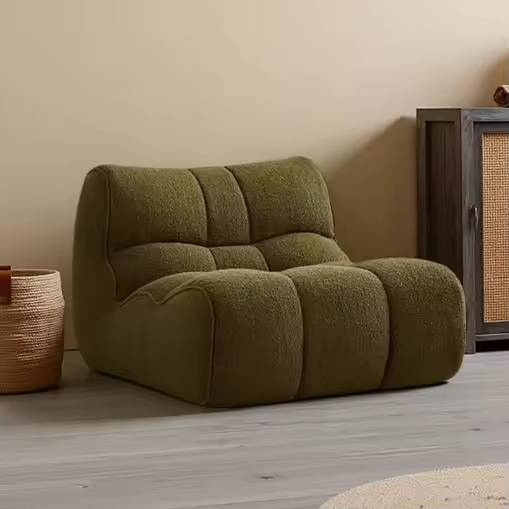 Modern Modular Fabric Tufted Lazy Lounge Sofa with Recliner for Home Leisure Compressed Foam Living Room Sofa