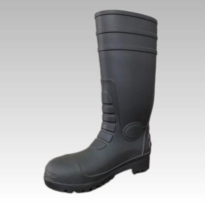 Oil Proofing Safety Rain Boots Black Women'S Steel Toe Rubber Boots