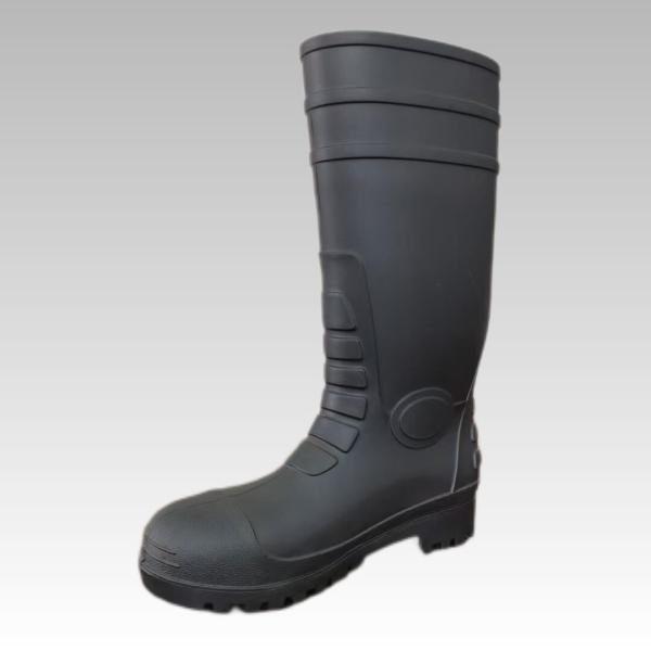 防油 安全 雨靴 黒 女性用 鉄脚 ゴム靴