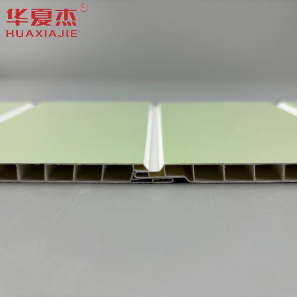 200mm Waterproof PVC Wall Panels Green Hot Stamping PVC Panels Home Decoration
