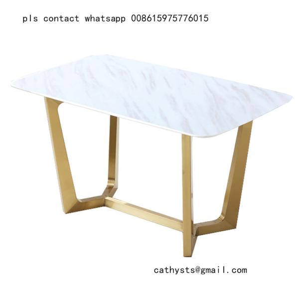 European style creative stainless steel coffee table modern tempered glass table
