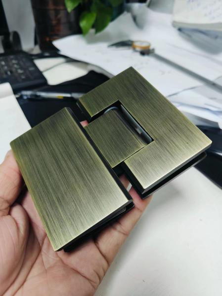 Stainless Steel Glass Shower Hinge 90 Degree Opening Silver Gold