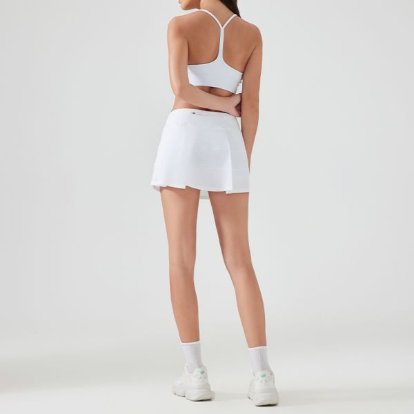 Women'S Yoga Tennis Skirt Quick Dry High Waist Light Pink With Built In Shorts