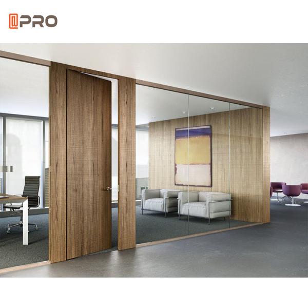 Sound Insulation Aluminium Double Swing Door With Frosted Glass