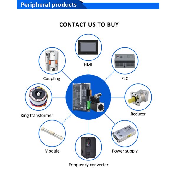 Lichuan DC Servo Motor Drivers Kit DS2-10P/R/C/E Low Voltage 100W 0.32N.m 24/48V 3.7/6.5A 3000RPM IP65