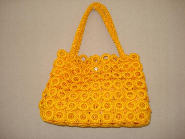 Crochet Yellow WOmen Fashion Bag handbag tote purse shoulder bag
