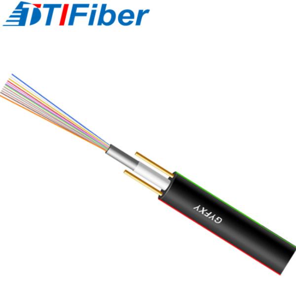 GYFXY 12 Core SM MM Outdoor Optical Fiber Cable Black PE LSZH Sheath