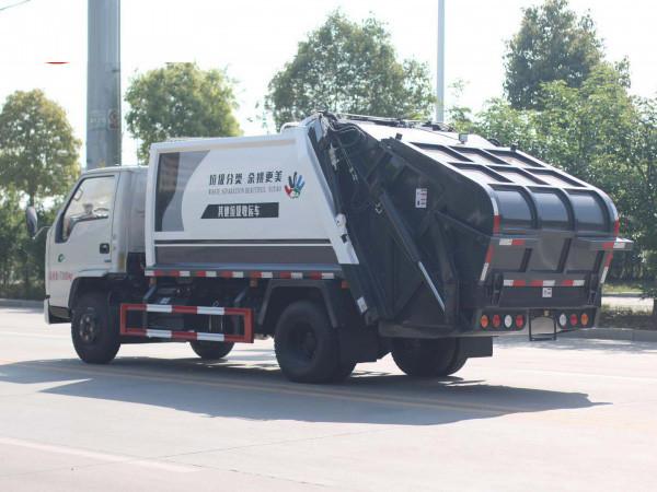 300L 6 Cubic Meter Compression Garbage Truck With Hydraulic Transmission System