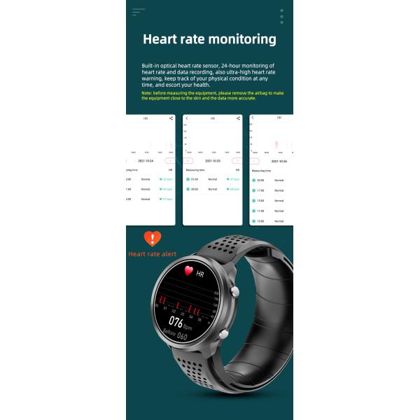 Montre intelligente P30 de moniteur de santé de tension artérielle d'ECG de pompe à air 1,3 pouces pour des soins de santé