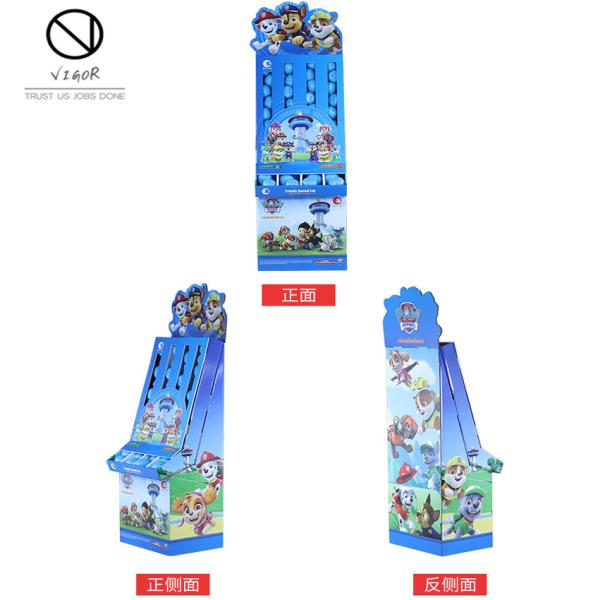 Custom Logo Corrugated Cardboard PDQ Floor Display Stand for Promoting Capes and Hats