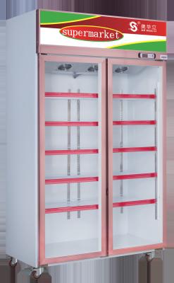 910L Two Door Ice Cream Display Cabinet Door Air Cooled Supermarket Portable Gelato Display Case