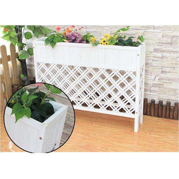 Полка цветка формы сетки балкона деревянная, загородка красочной деревянной стойки завода антисептиковая деревянная