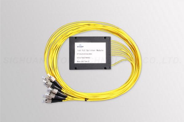 1x8 PLC Optical Cable Splitter ABS Black Box Cassette 2.0mm / 3.0mm Pigtail