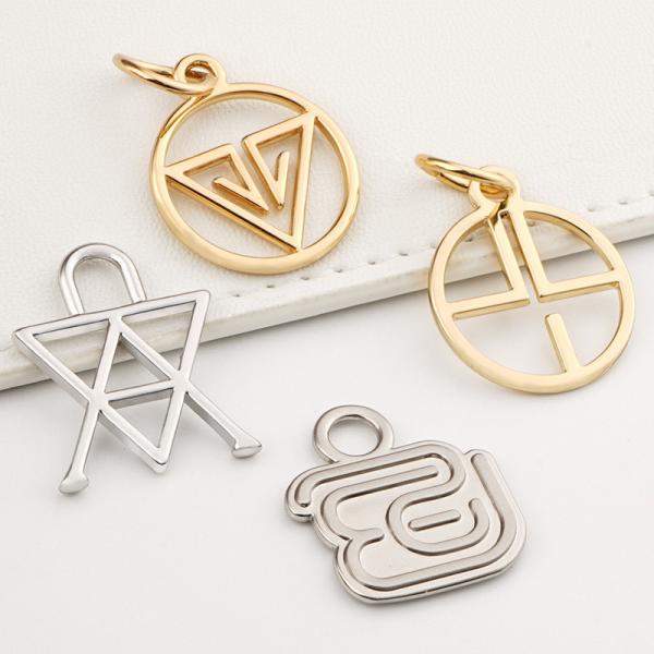 Custom Gold Pendant Circle Metal Logo Tag Plated Disc Charms Tag for Purse Eco-Friendly