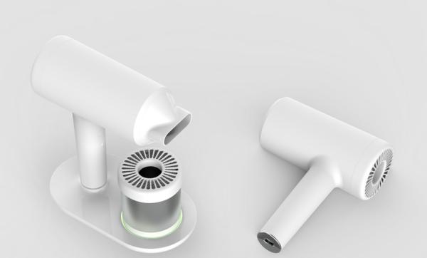 ABS Housing T Shaped Straight Handle Rechargeable Cordless Hair Blow Dryer Replaceable Battery