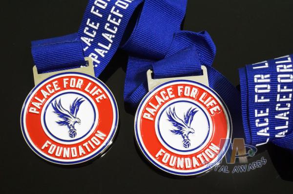 Football Sports Awards And Medals Die Casting Soft Enamel And Imitation Hard Enamel With Ribbon
