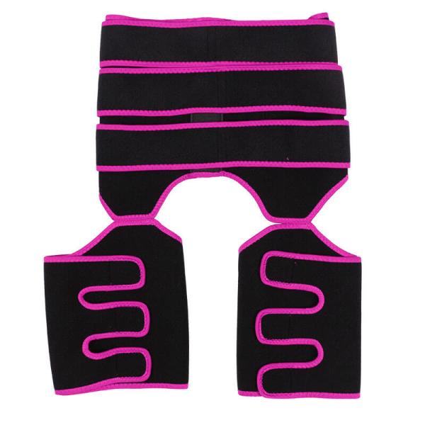 Pink 3 Straps Tummy And Thigh Trimmer Velcro Neoprene Thigh Shaper