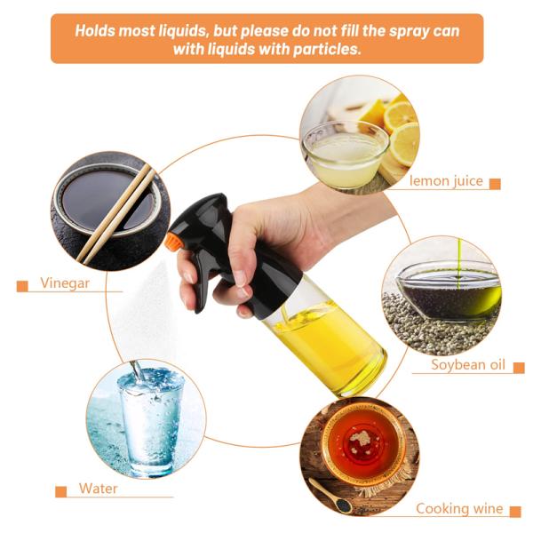 200ML Olive Oil Spray Bottle Durable Cooking Oil Plastic Bottle for Kitchen Tools