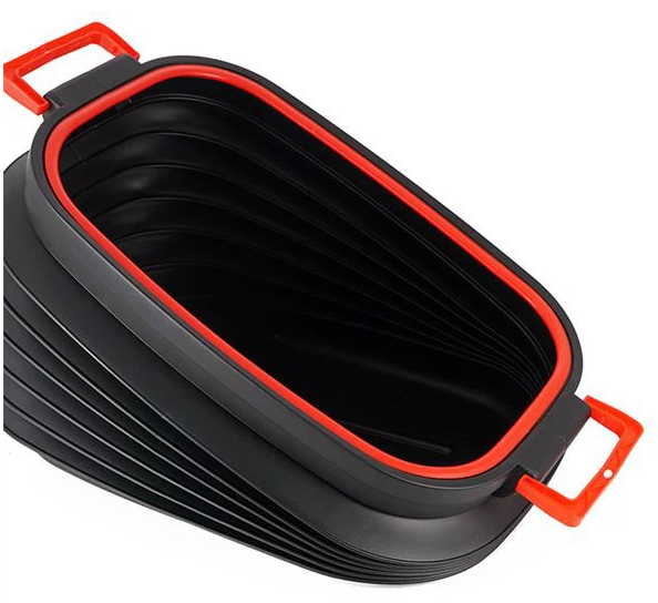 Outdoor 37L Folding Storage Bucket With Cover Collapsible Bucket - 10-Liter Multipurpose Wash Bin for Camping