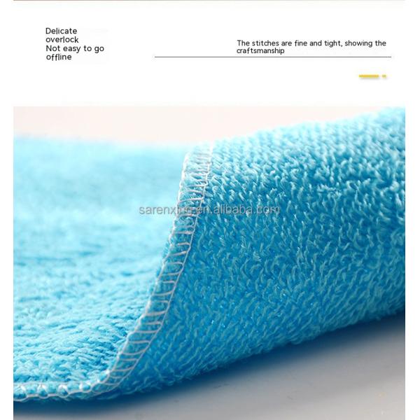 Toalha de limpeza de cozinha de microfibra retangular com tecido de pequenas listras e logotipo do cliente