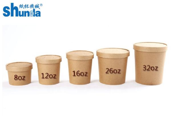 salada de papel descartável amigável D da sopa do papel de embalagem dos produtos de 150oz Eco com tampa