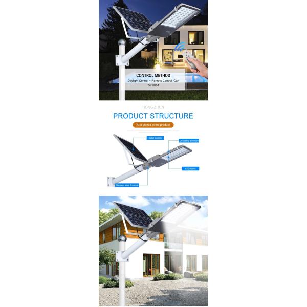 High Lumen 50w Solar Led Street Light SMD Die Cast Aluminum Material