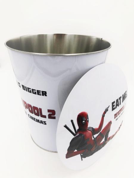 DADI 170oz Custom Printed Metal Popcorn Bucket Tins Metallic Christmas Snack Tins