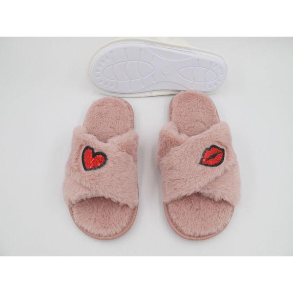 Pantoufles de maison pour femmes de couleur OEM avec styles à bout ouvert et différentes garnitures