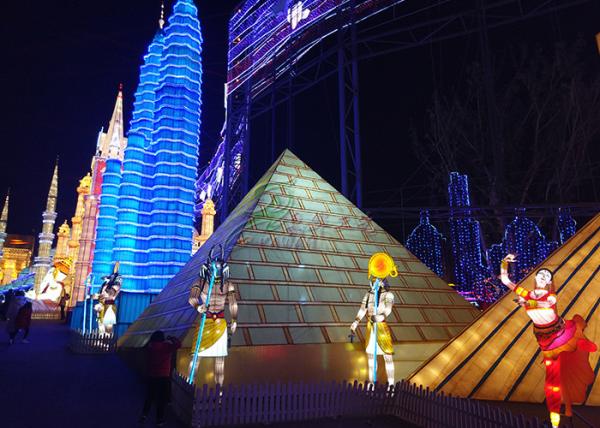 Normal European Architecture Fabric Chinese Lanterns Culture Display Commercial Plaza
