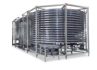 La industria alimentaria cuece el transportador de enfriamiento del espiral al vapor del retiro de la escoria de la limpieza