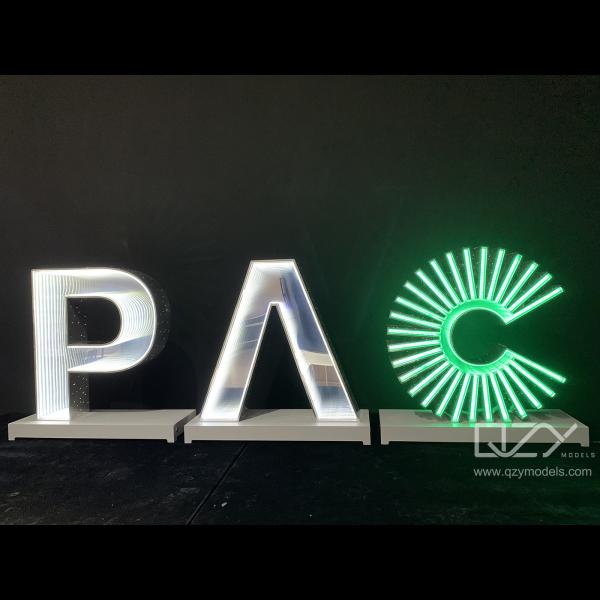 Modèle de signalisation de logo avec lumière - PHD 1:25 Modèle de conception de paysage de Shanghai