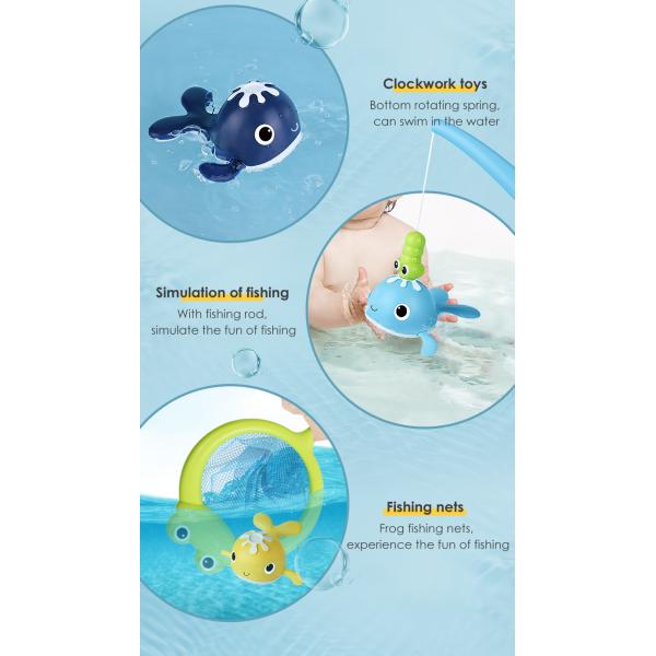 Unisex Bath Time Bathtub Toy for Toddlers Baby Kids Infant Fish Set Age 18months and up