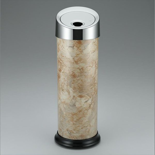 Freestanding Sanitary Bin with Ashtray for Hotel Lobbies - Marble & Stainless Steel Construction
