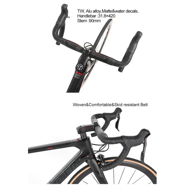 Carbon Fibre Bead Pedal V Brake 22 Speed Road Bike 700c Full Carbon Bicycle for Benefit