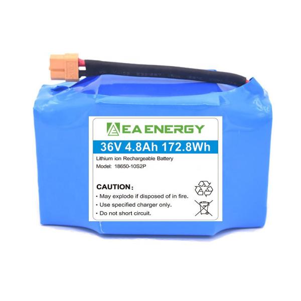 impedância personalizada da bateria do trotinette de 36V 4.8Ah 172.8Wh bloco elétrico