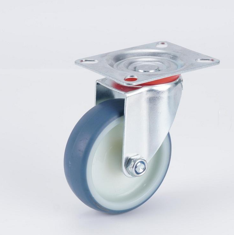 European Industrial 60-100KG Load Capacity Casters Wheel Series 3 4 5 Inch Blue Red Castor PU TPR Wheel Castor